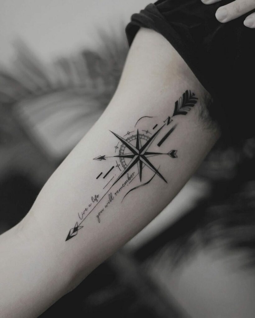 10+ Arrow Tattoos For Men That Will Blow Your Mind! 11 The Arrow Compass Tattoo