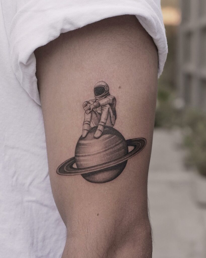 10+ Simple Astronaut Tattoo Ideas That Will Blow Your Mind! 19 The Astronaut And The Universe Tattoo