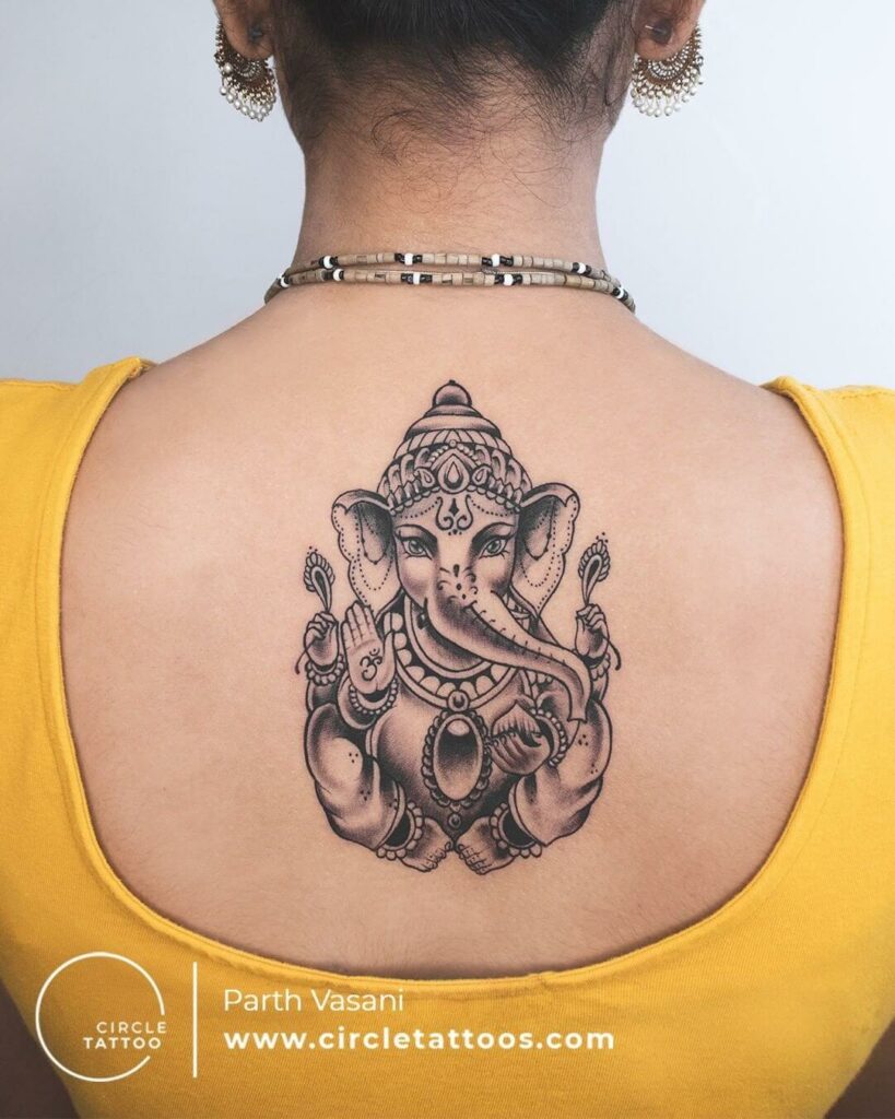 11+ Hindi Elephant Tattoo Ideas That Will Blow Your Mind! 13 The Back Elephant Tattoo