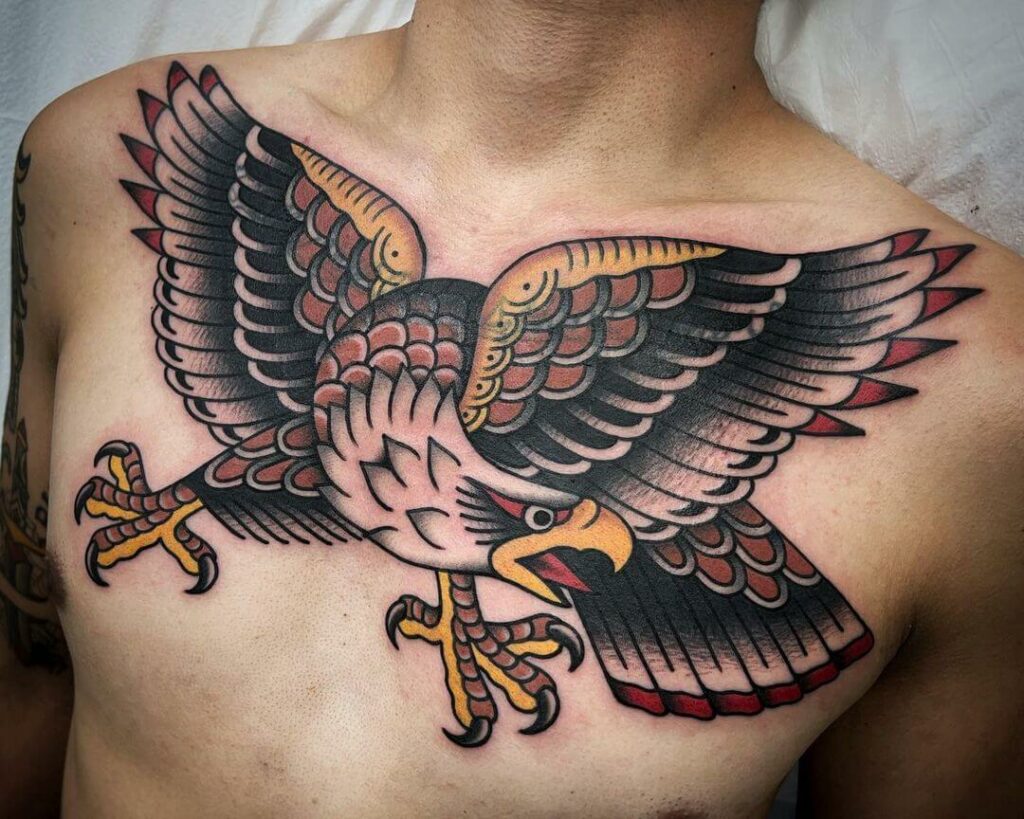 11+ Neo Traditional Eagle Tattoo Ideas That Will Blow Your Mind! 18 The Beautiful American Traditional Eagle Tattoo Design