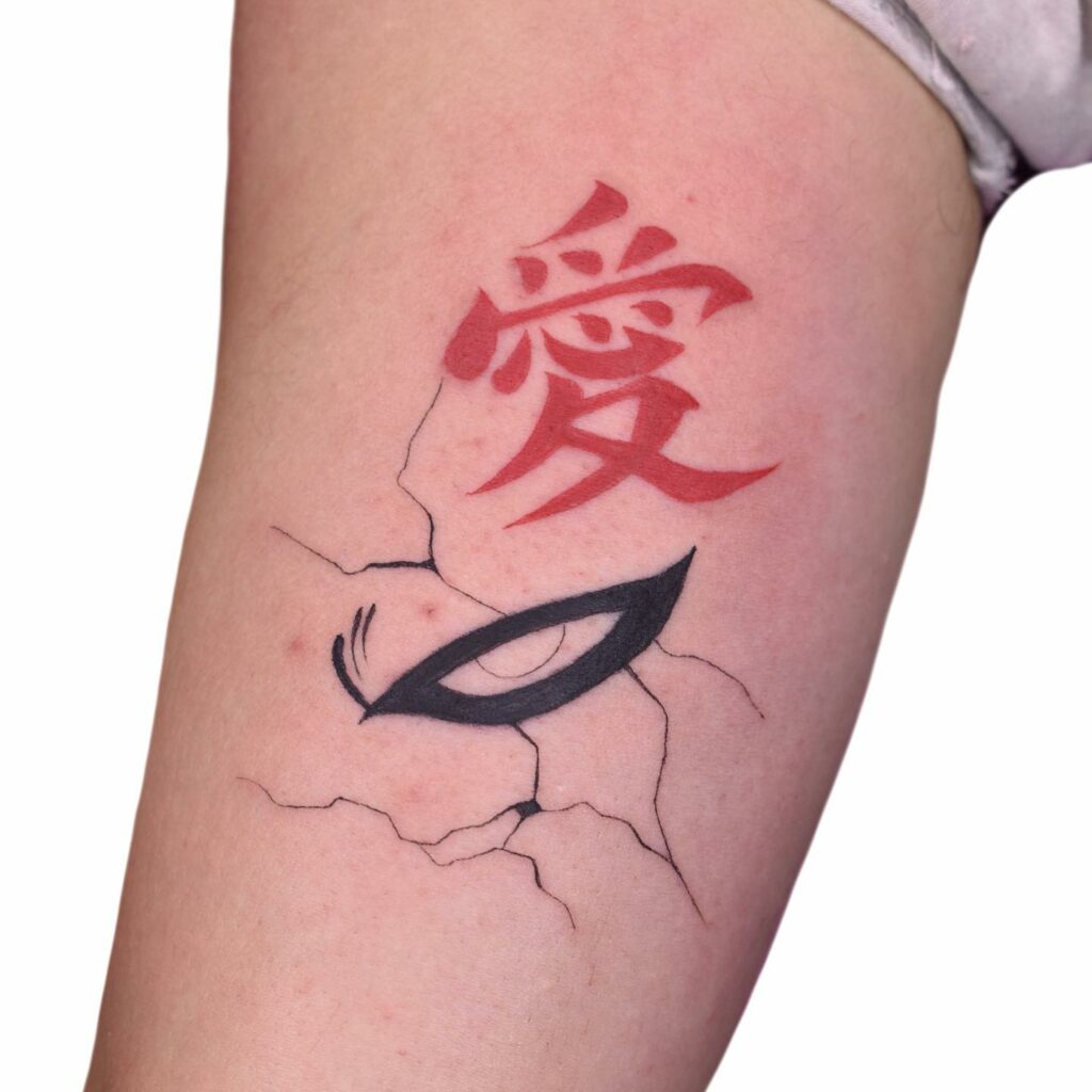 11+ Gaaras Tattoo Ideas That Will Blow Your Mind! 15 The Beautiful Gaara's Eye X Forehead Kanji Tattoo