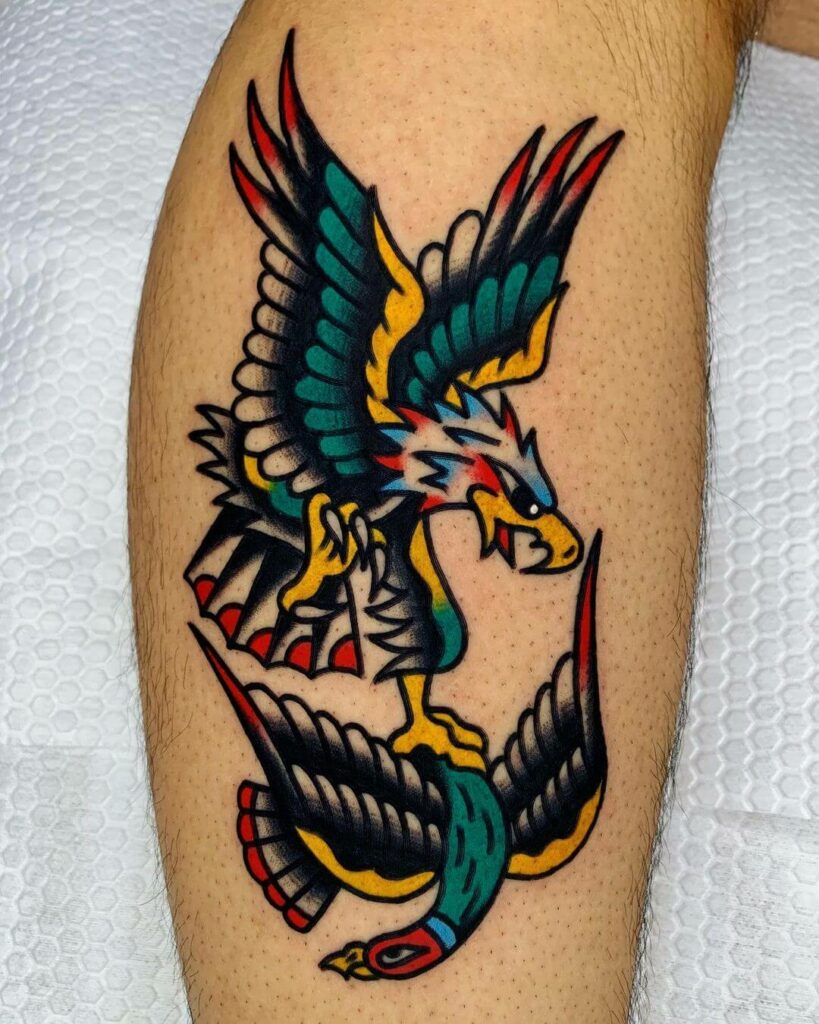 11+ Neo Traditional Eagle Tattoo Ideas That Will Blow Your Mind! 19 The Bird Of Prey Screaming Eagle Tattoo Design