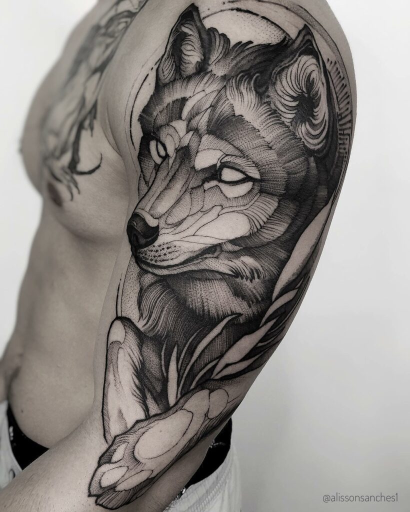 11+ Wolf Tattoo Stencil Ideas That Will Blow Your Mind! 11 The Black Wolf Tattoo