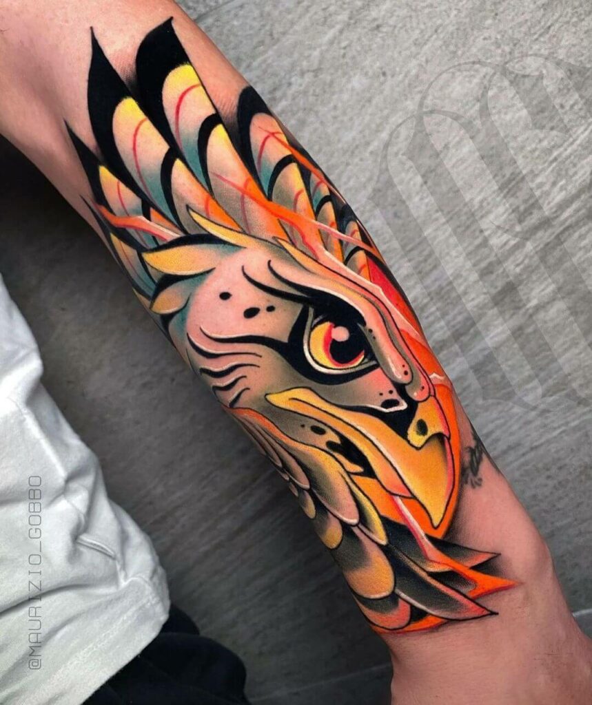 11+ Neo Traditional Eagle Tattoo Ideas That Will Blow Your Mind! 16 The Bold Eagle Head Plume Tattoo Design