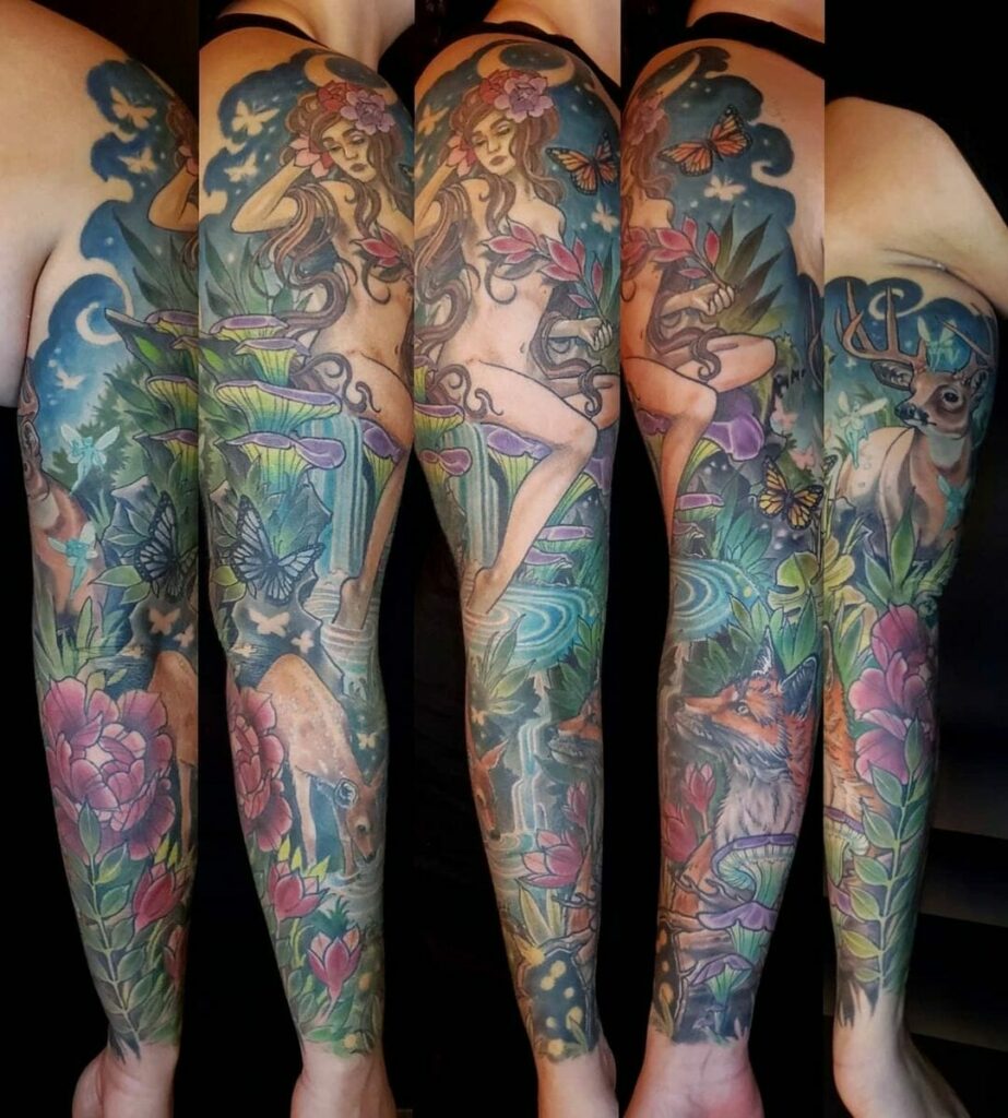 11+ Mother Nature Tattoo Ideas You Have To See To Believe! 16 The Bright And Colorful Sleeve Art of Mother Nature