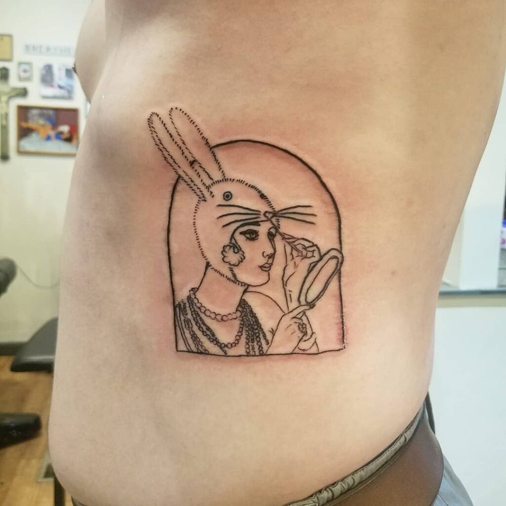 11+ Bunny Ears Tattoo Ideas That Will Blow Your Mind! 18 The Bunny-Eared Lady Tattoo