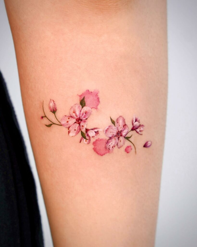 11+ Samurai Head Tattoo Ideas That Will Blow Your Mind! 12 The Cherry Blossoms Tattoo