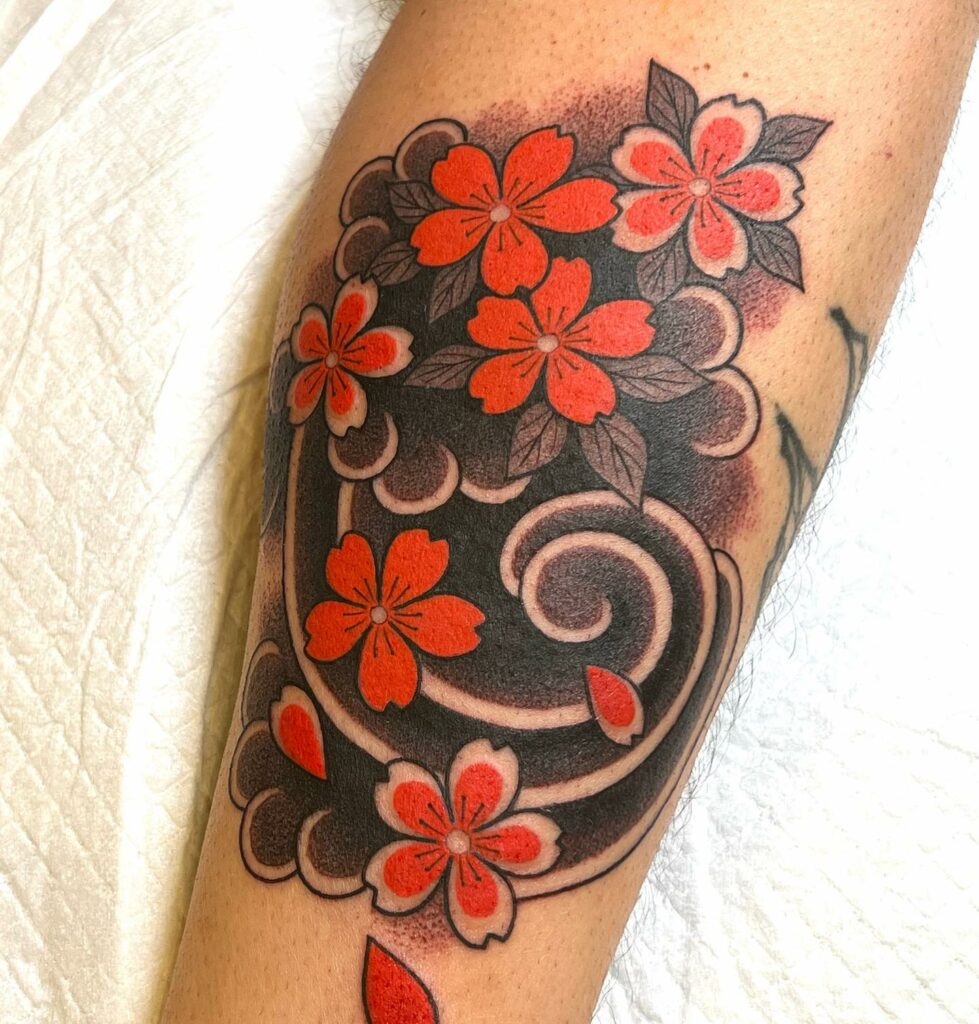 10+ Flower Forearm Tattoo Ideas That Will Blow Your Mind! 14 The Colorful Cherry Blossom Flower Tattoo