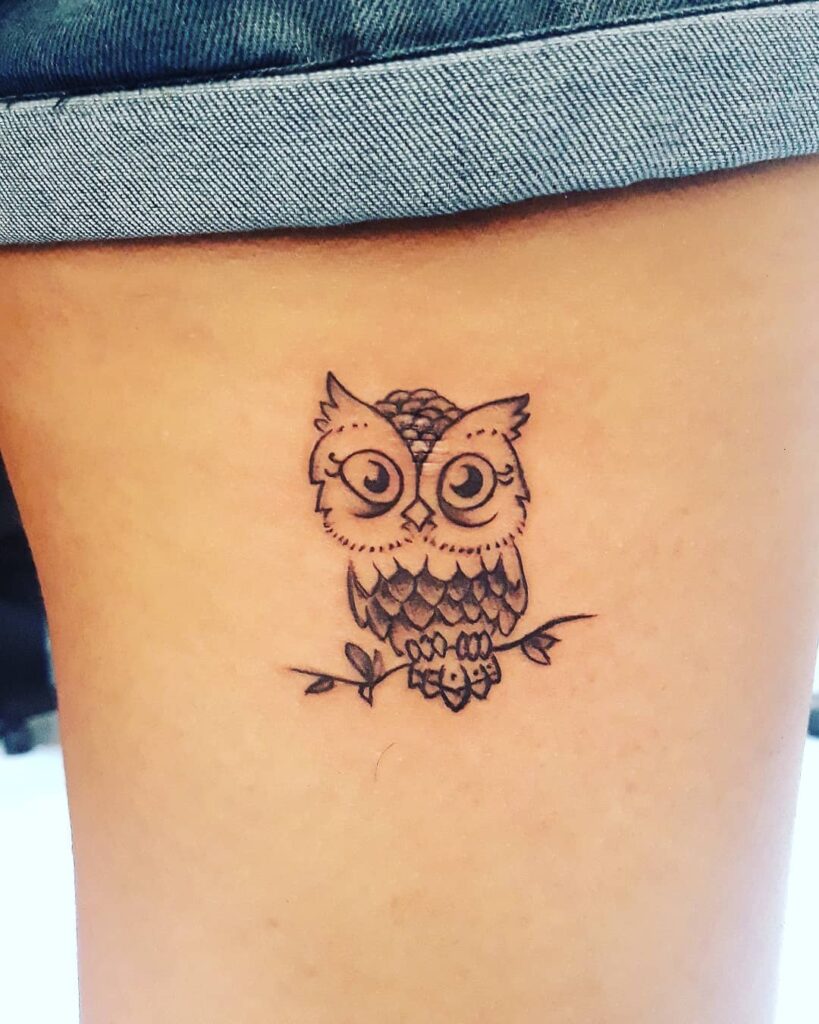 11+ Small Owl Tattoo Ideas That Will Blow Your Mind! 18 The Cute Small Owl Tattoo On A Tree
