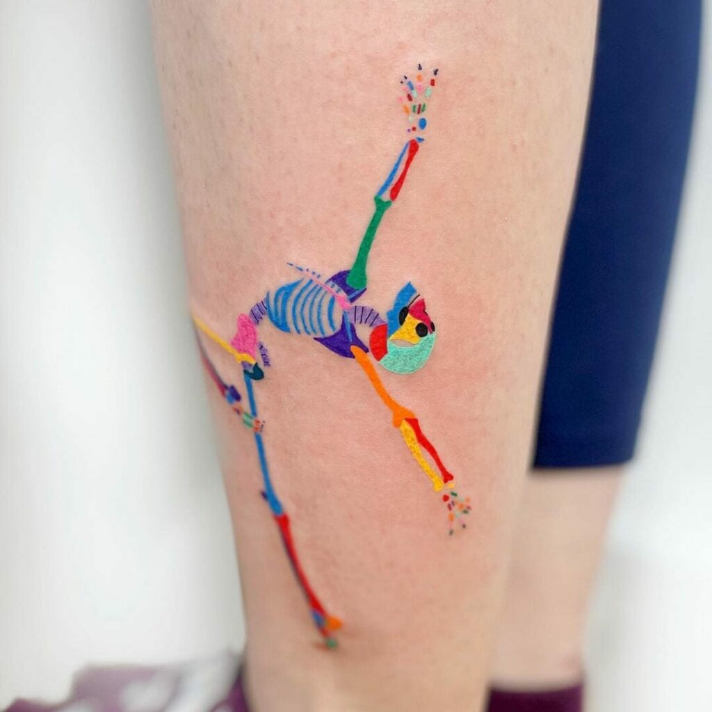 11+ Rainbow Tattoo Ideas You Have To See To Believe! 11 The Dancing Skeleton