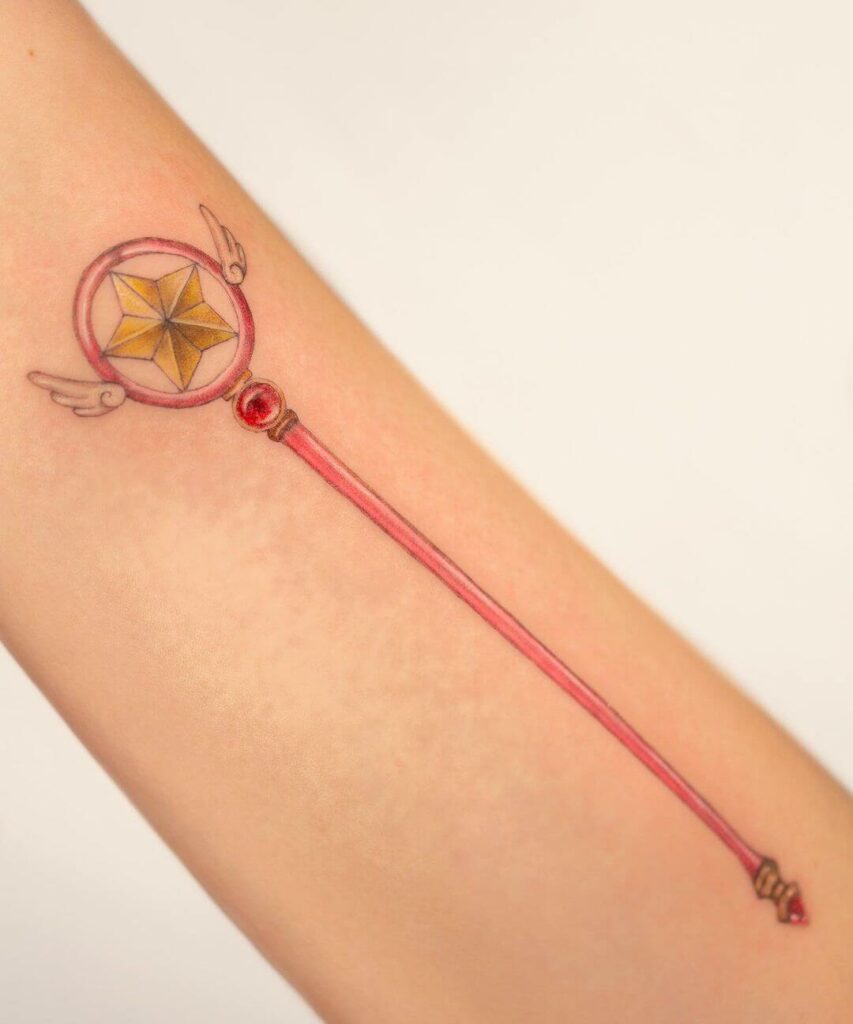 12+ Cardcaptor Sakura Tattoo Ideas To Inspire You! 14 The Dreamy Star Wand Tattoo
