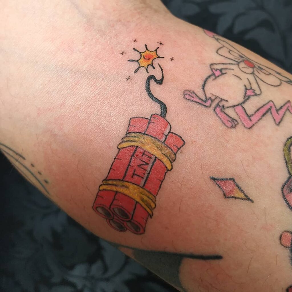11+ Time Bomb Tattoo Ideas That Will Blow Your Mind! 19 The Dynamite Tattoo