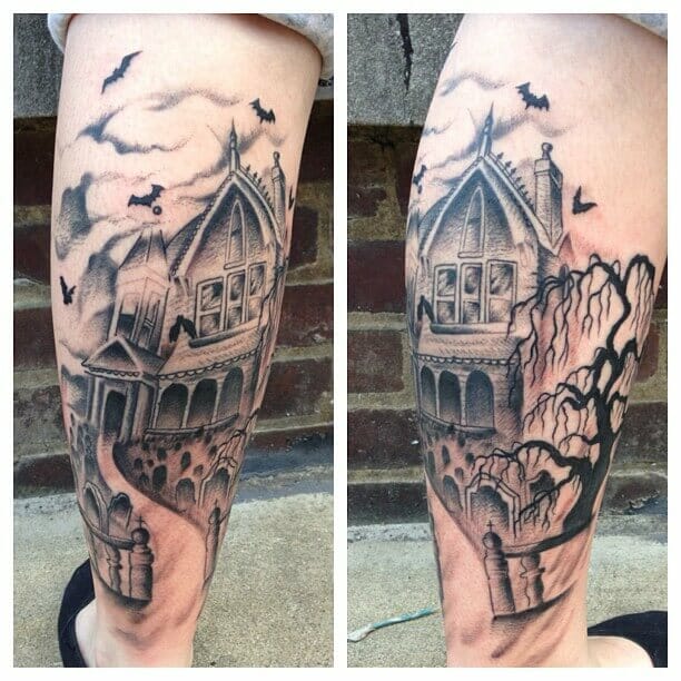 12+ Haunted House Tattoo Ideas To Inspire You! 16 The Evil Mystery