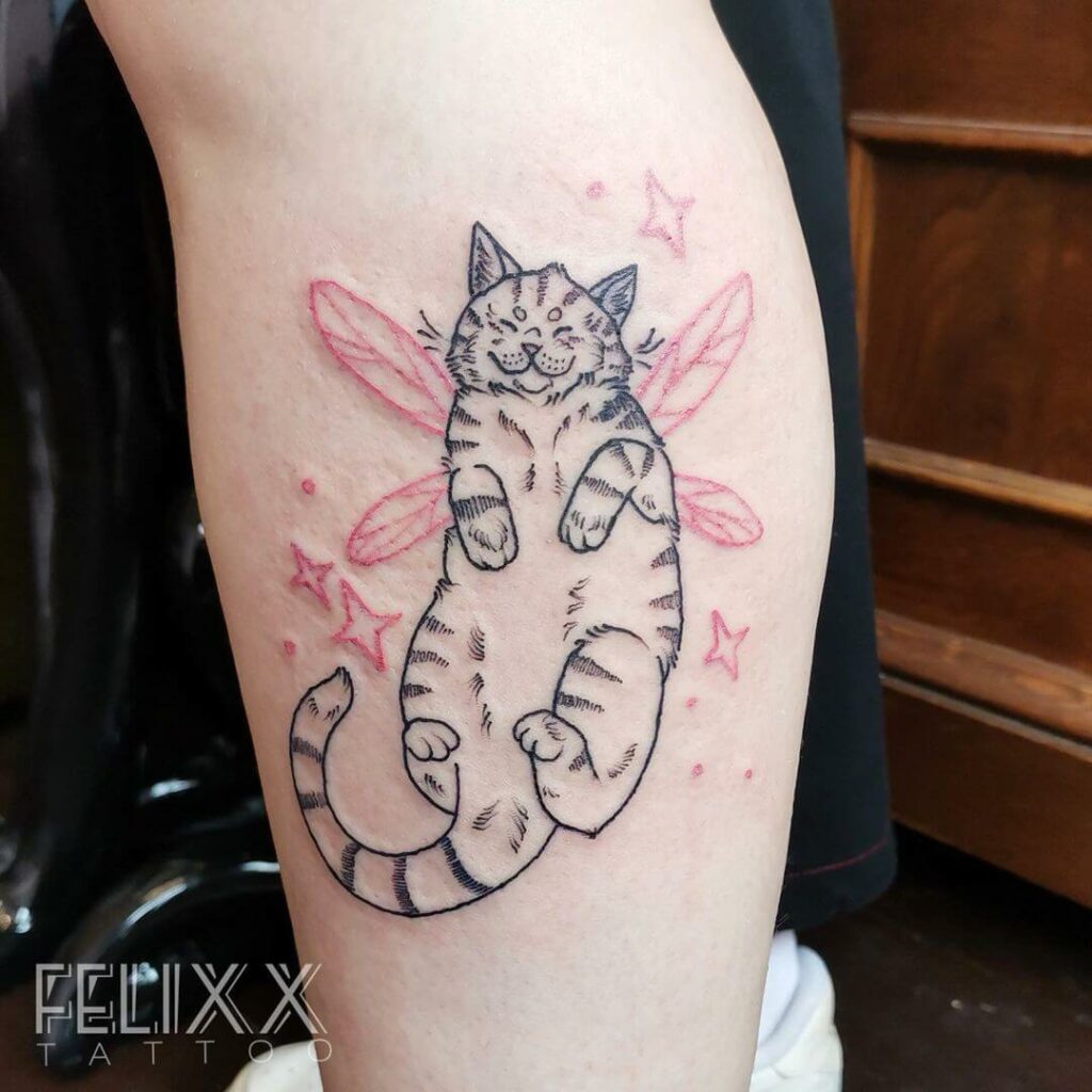 11+ Vegan Tattoo Ideas You Have to See to Believe! 14 The Fairy-Cat Tattoo with Vegan Ink