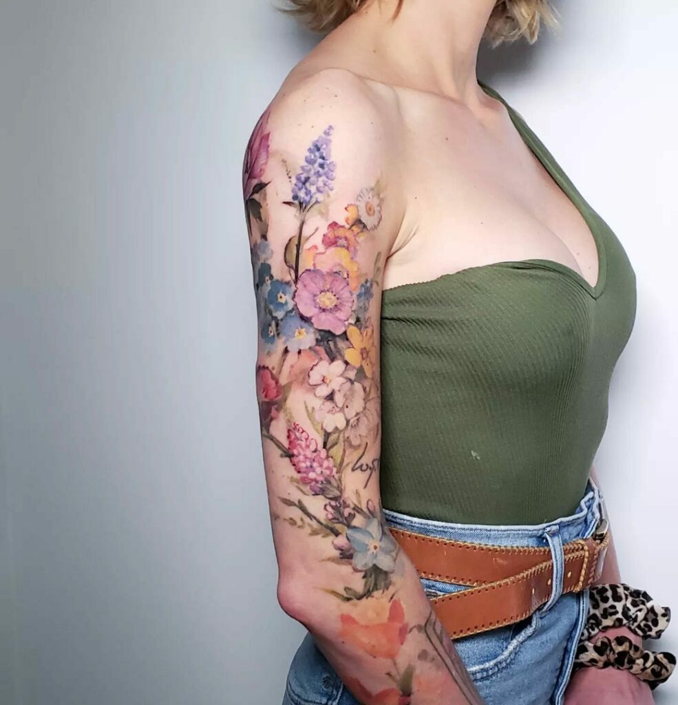 10+ Flower Forearm Tattoo Ideas That Will Blow Your Mind! 19 The Floral Sleeve of Life