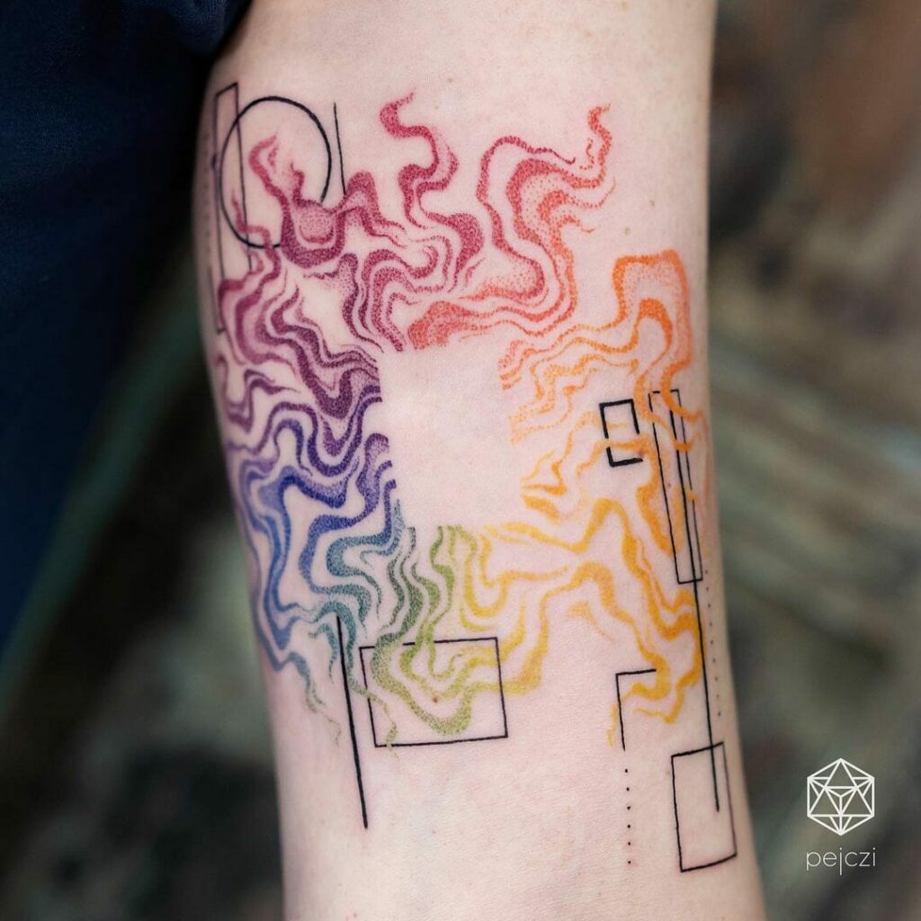 11+ Rainbow Tattoo Ideas You Have To See To Believe! 16 The Fluid Art Tattoo