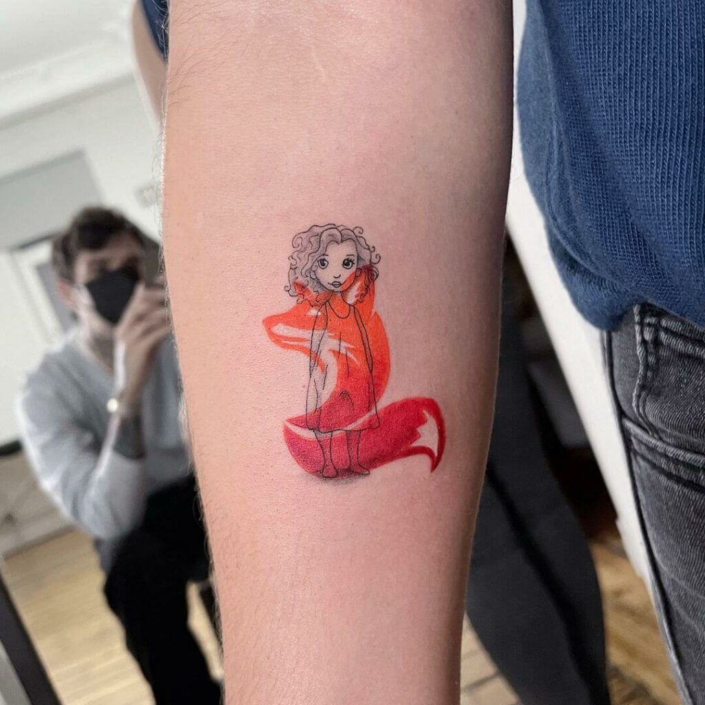 12+ Minimal Tattoo Sleeve Ideas To Inspire You! 18 The Fox And The Girl Minimalist Tattoo