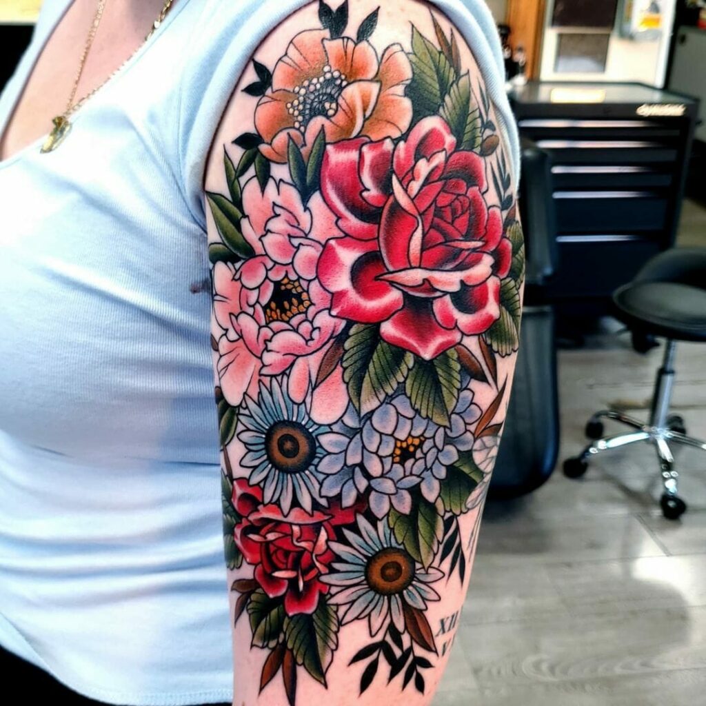 11+ Peonies Tattoo Ideas You Have To See To Believe! 19 The Glowing Bright Peony Tattoo