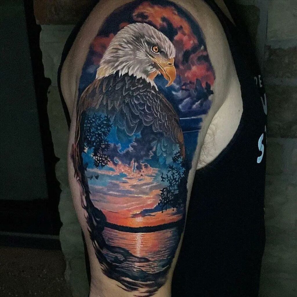 11+ Neo Traditional Eagle Tattoo Ideas That Will Blow Your Mind! 14 The Gorgeous Watercolour Eagle Tattoo Design
