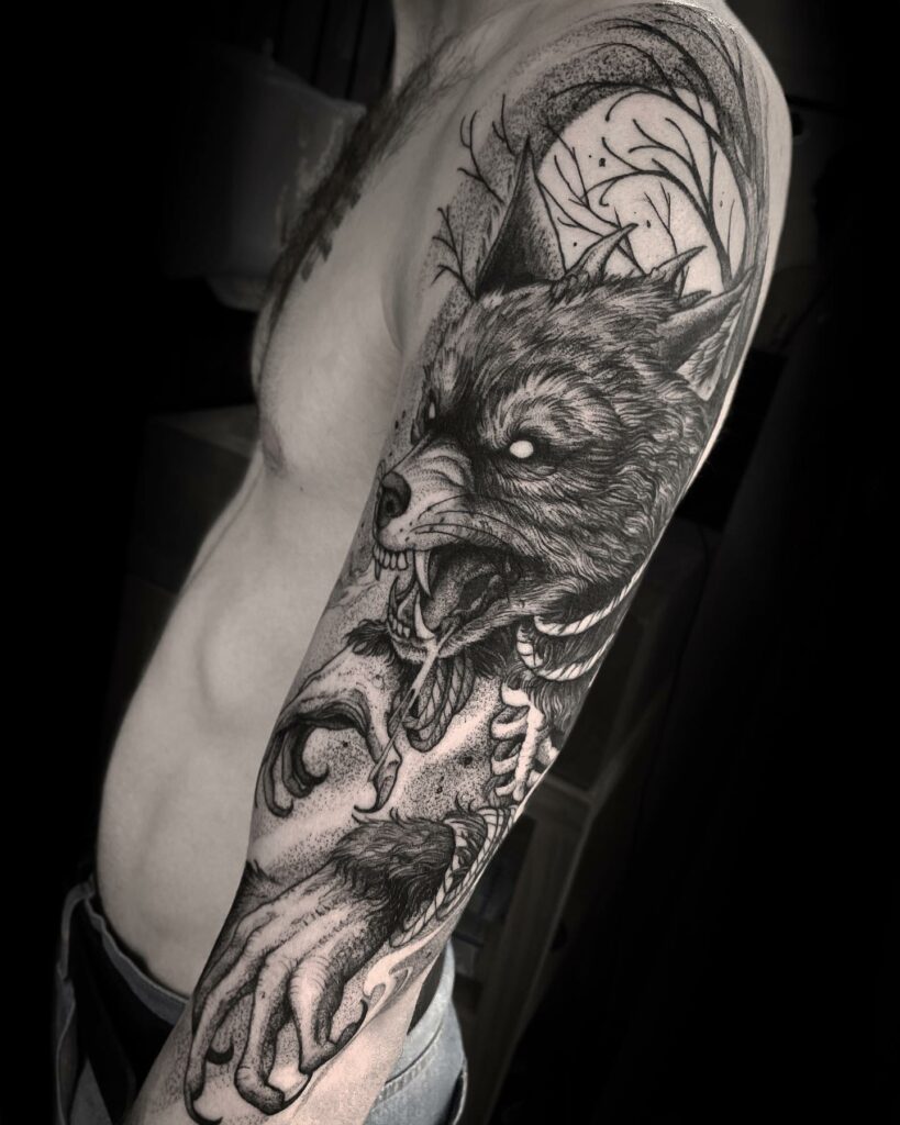 11+ Wolf Tattoo Stencil Ideas That Will Blow Your Mind! 14 The Killer Wolf Tattoos for men