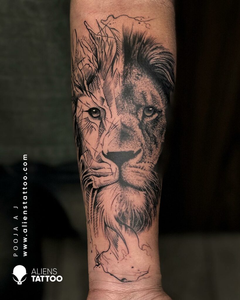 10+ Forearm Lion Tattoo Ideas That Will Blow Your Mind! 14 The Lion Medley Tattoo