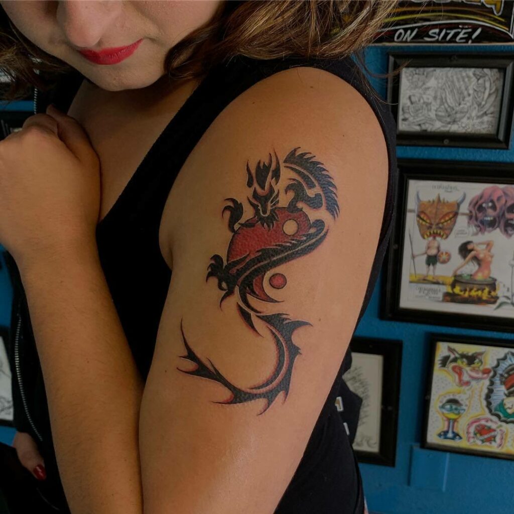 11+ Tribal Dragon Tattoo Ideas You Have To See To Believe! 16 The Majestic Beast Tribal Tattoo