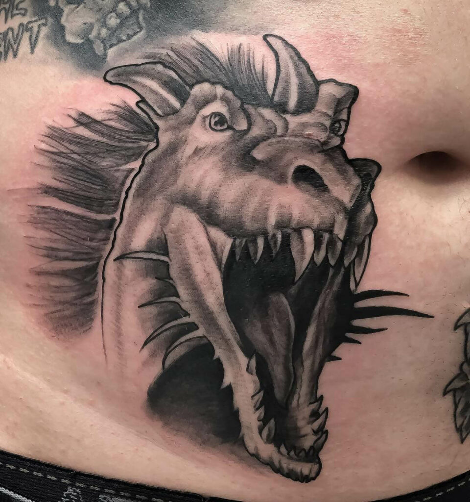 11+ Medieval Dragons Tattoo Ideas That Will Blow Your Mind! 17 The Majestic Dragon Head Tattoo