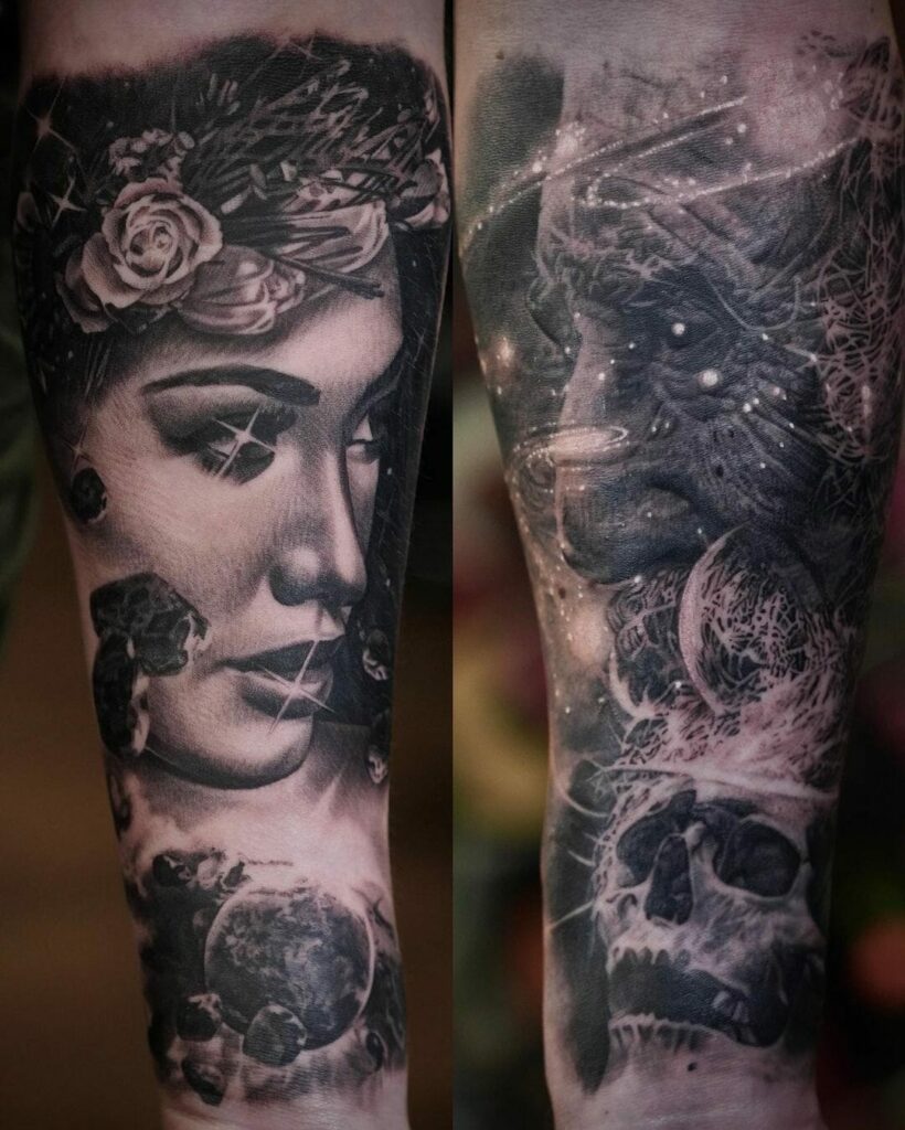 11+ Mother Nature Tattoo Ideas You Have To See To Believe! 17 The 'Messenger of Death' Mother Nature Tattoo On Arm