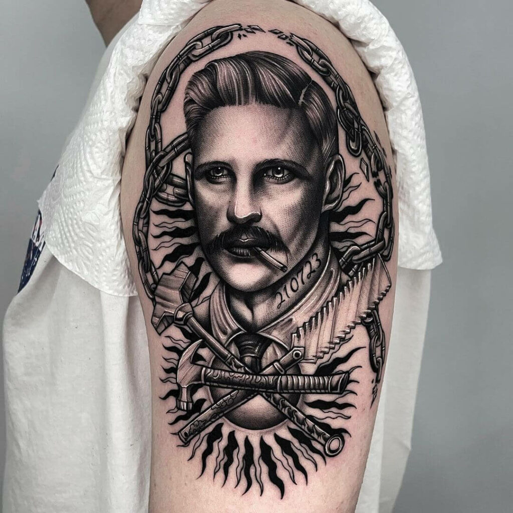 11+ Gentleman Tattoo Ideas That Will Blow Your Mind! 19 The Mighty Gentleman Black Tattoo