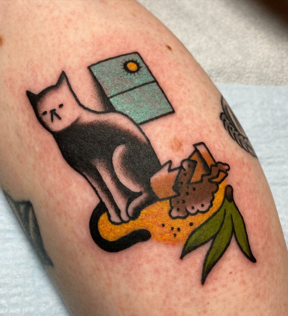 11+ Minimalist Small Cat Tattoo Ideas That Will Blow Your Mind! 15 The Mischievous Black Cat Tattoo