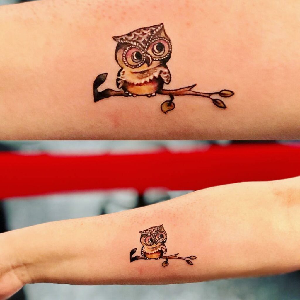 11+ Small Owl Tattoo Ideas That Will Blow Your Mind! 20 The Multicolored Owl Tattoo