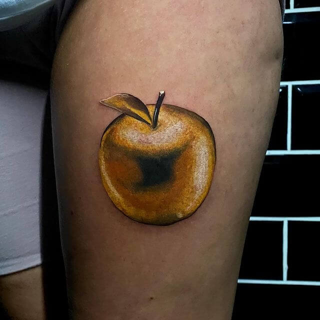 16 Latest Apple Tattoos To Inspire You In 2024! 19 The Mythological Golden Apple Tattoo For Legends