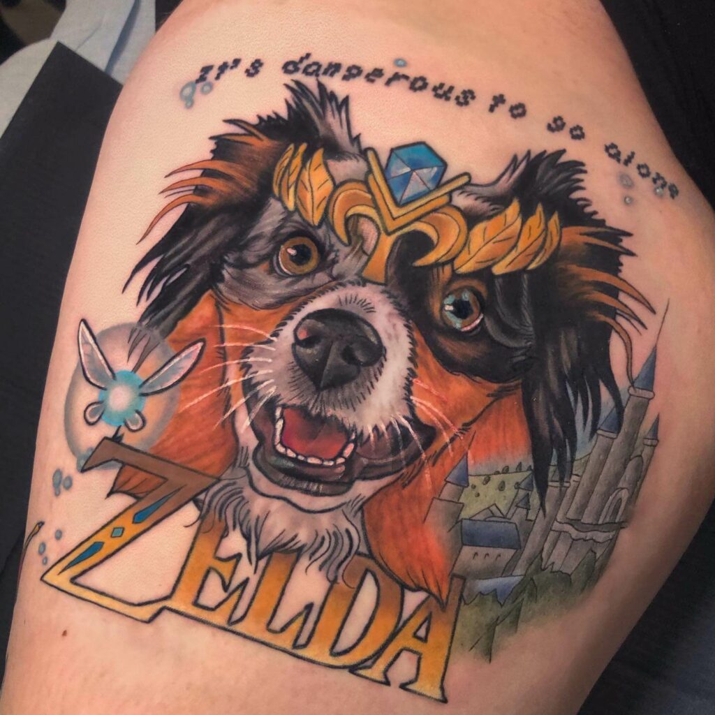 11+ Australian Shepherd Tattoo Ideas That Will Blow Your Mind! 11 The Name Bearing Tattoo