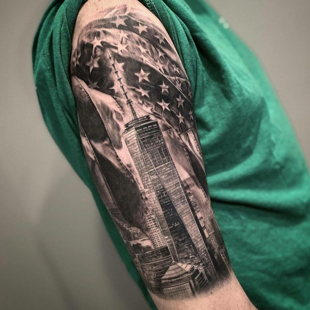 12+ American Flag Sleeve Tattoo Ideas To Inspire You! 20 The New York City Flag