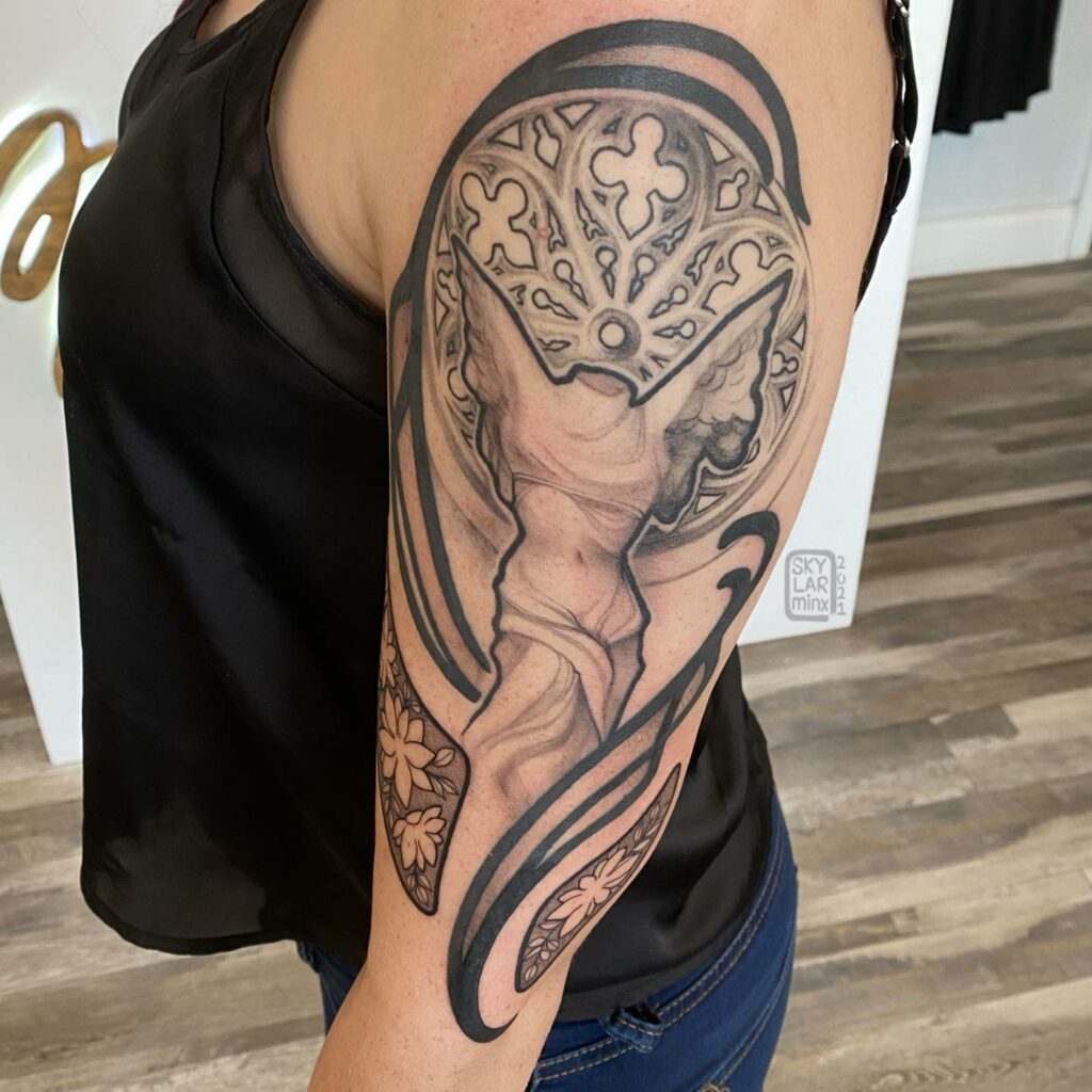 10+ Greek Goddess Tattoo Ideas That Will Blow Your Mind! 18 The Nike Statue Tattoo