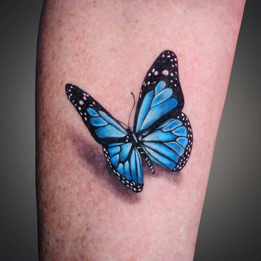 11+ Black And Blue Butterfly Tattoo Ideas That Will Blow Your Mind! 14 The One With The Shadow