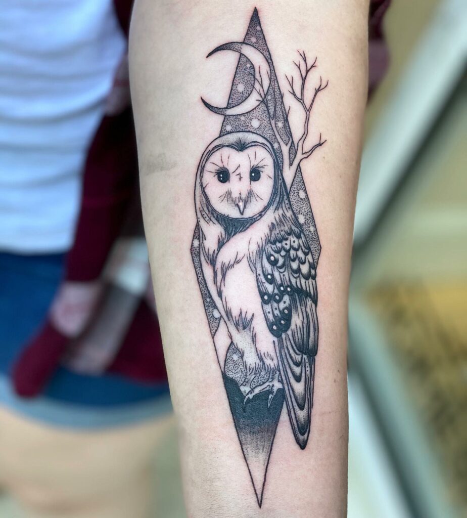 11+ Small Owl Tattoo Ideas That Will Blow Your Mind! 13 The Owl And The Moon Tattoos