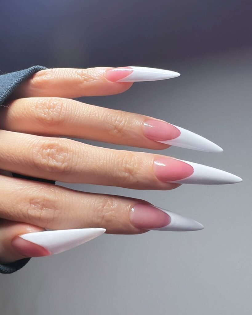 26 LATEST FRENCH MANICURE IDEAS TO TRY IN 2024! 15 The Pointed French