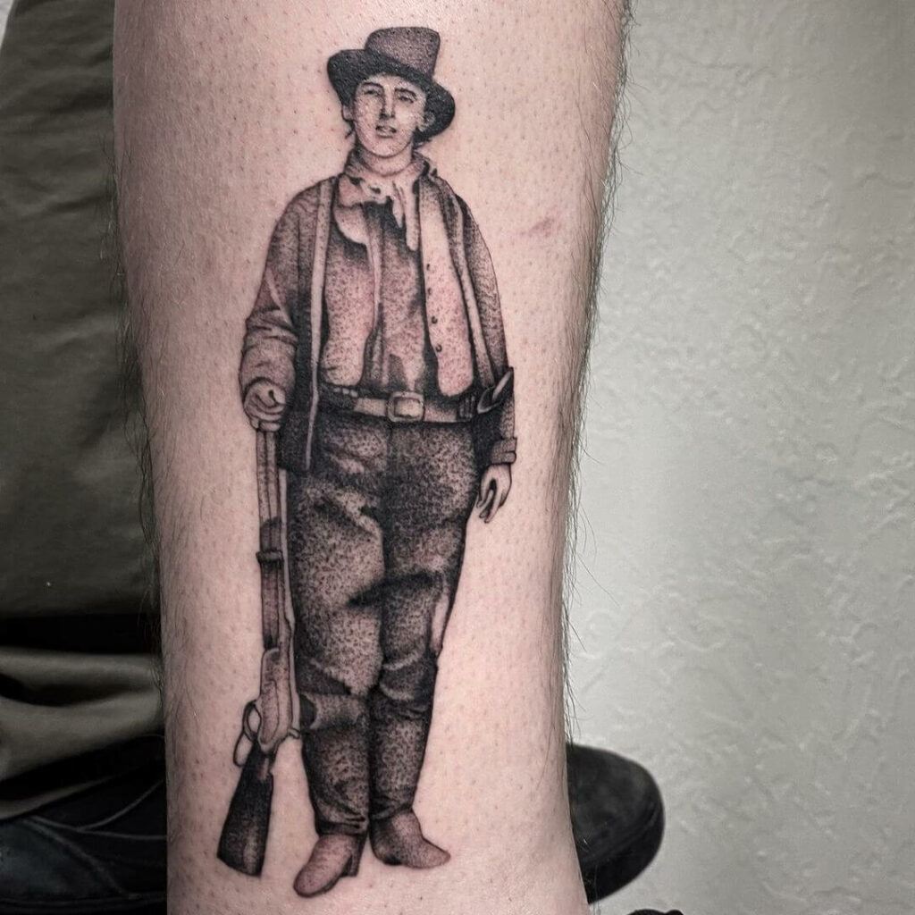 11+ Billy The Kid Tattoo Ideas That Will Blow Your Mind! 11 The Portrait of Billy The Kid Tattoo