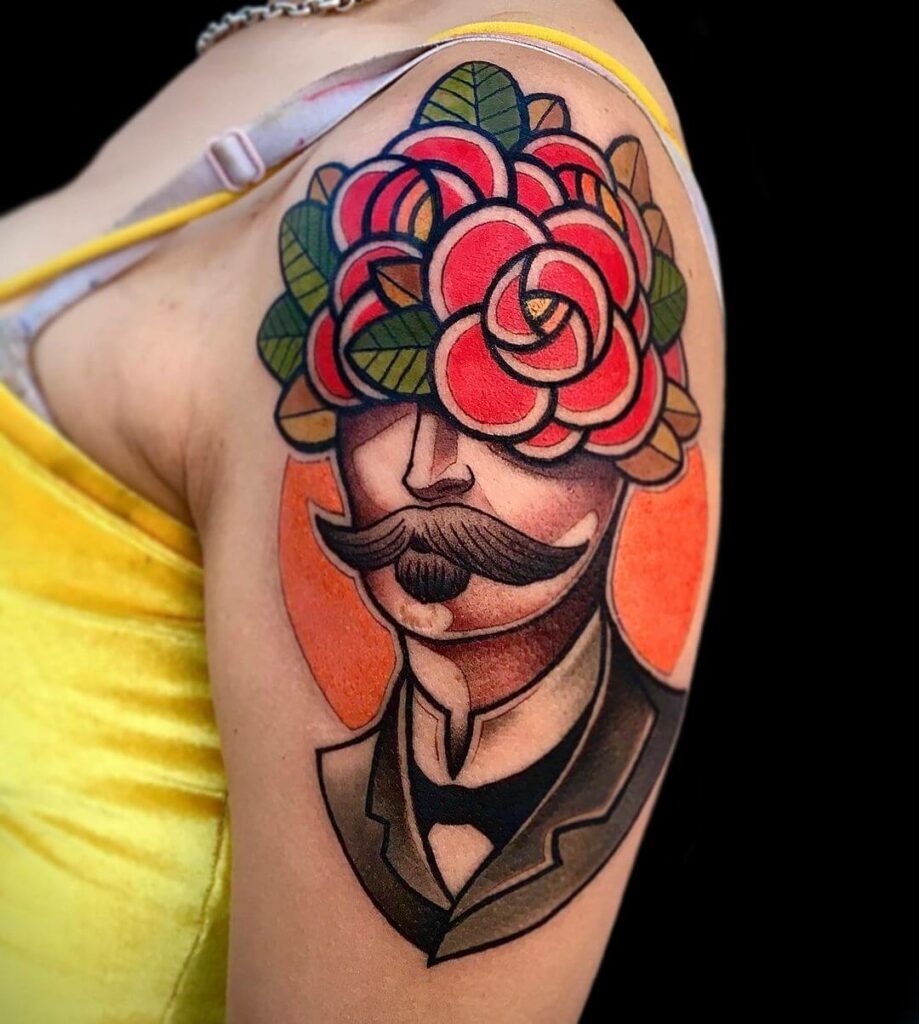 11+ Gentleman Tattoo Ideas That Will Blow Your Mind! 13 The 'Rose Headed' Gentleman Artwork