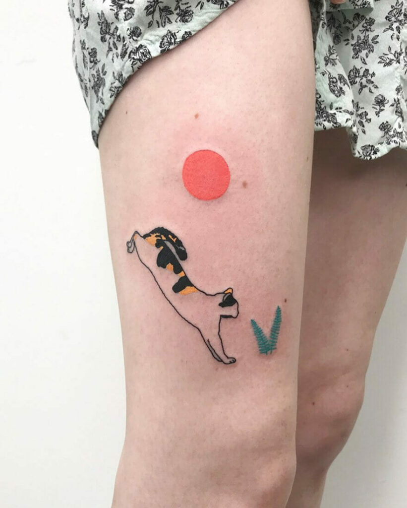 11+ Calico Cat Tattoo Ideas That Will Blow Your Mind! 12 The Running Cat