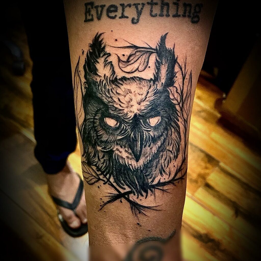 11+ Small Owl Tattoo Ideas That Will Blow Your Mind! 17 The Scary Owl Tattoo