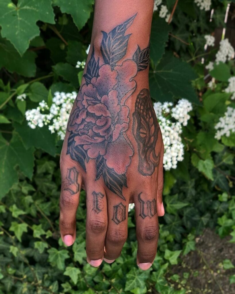 11+ Peonies Tattoo Ideas You Have To See To Believe! 17 The Shaded Peony Tattoo on Hand