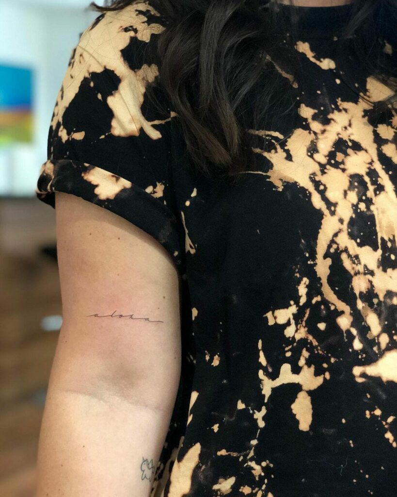 11+ Aloha Tattoo Ideas That Will Blow Your Mind! 15 The Simple Linework Aloha Tattoo