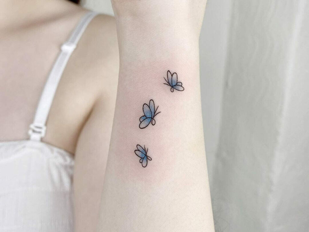 11+ Black And Blue Butterfly Tattoo Ideas That Will Blow Your Mind! 15 The Simplistic Butterfly