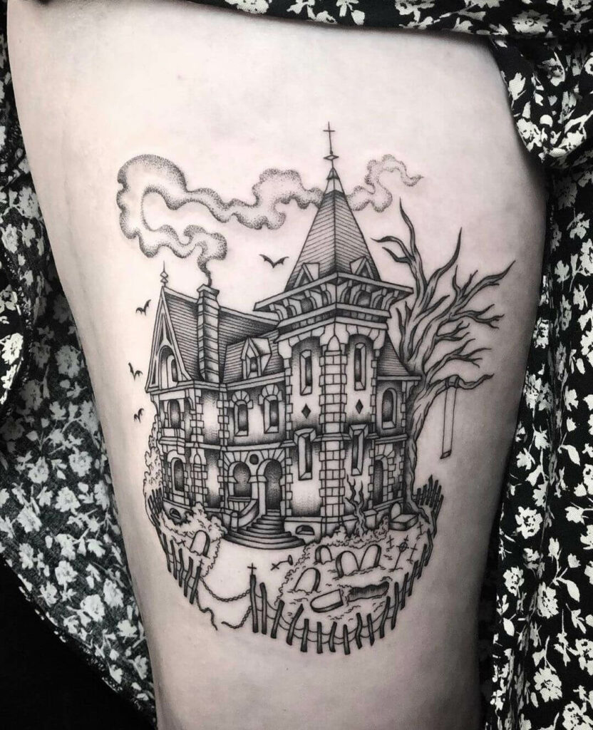 12+ Haunted House Tattoo Ideas To Inspire You! 17 The Sinister House