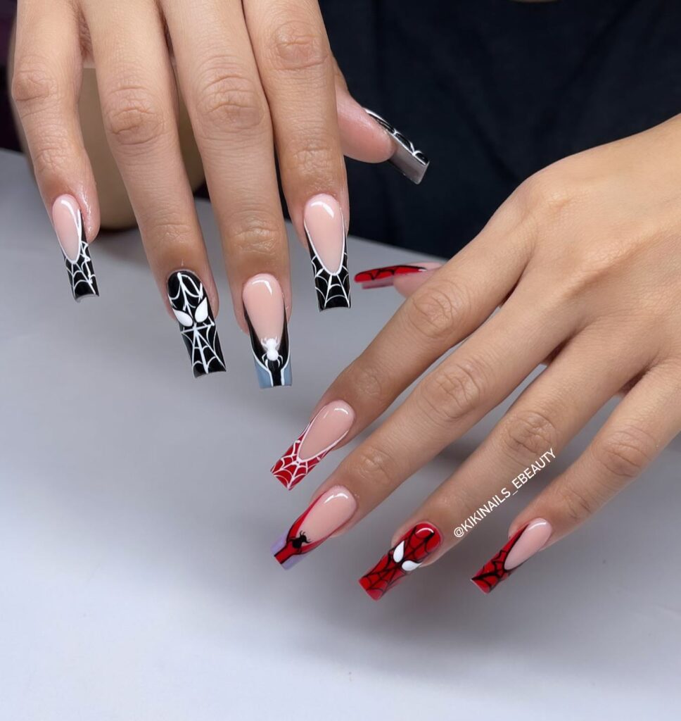 35 Amazing Spiderman Nail Designs To Try In 2024! 30 The Spiderverse at Your Fingertips