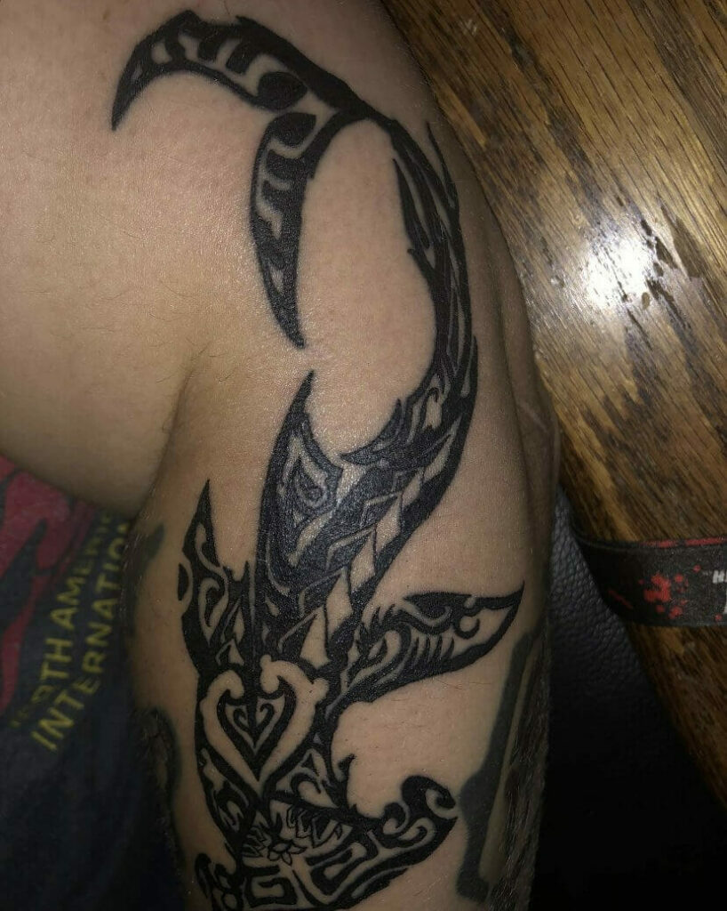 11+ Tribal Shark Tattoo Ideas You Have To See To Believe! 14 The Spiritual Hammerhead Shark Tattoo