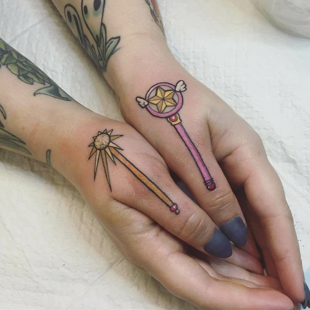 12+ Cardcaptor Sakura Tattoo Ideas To Inspire You! 18 The Star Wand X Eriol's Wand Tattoo