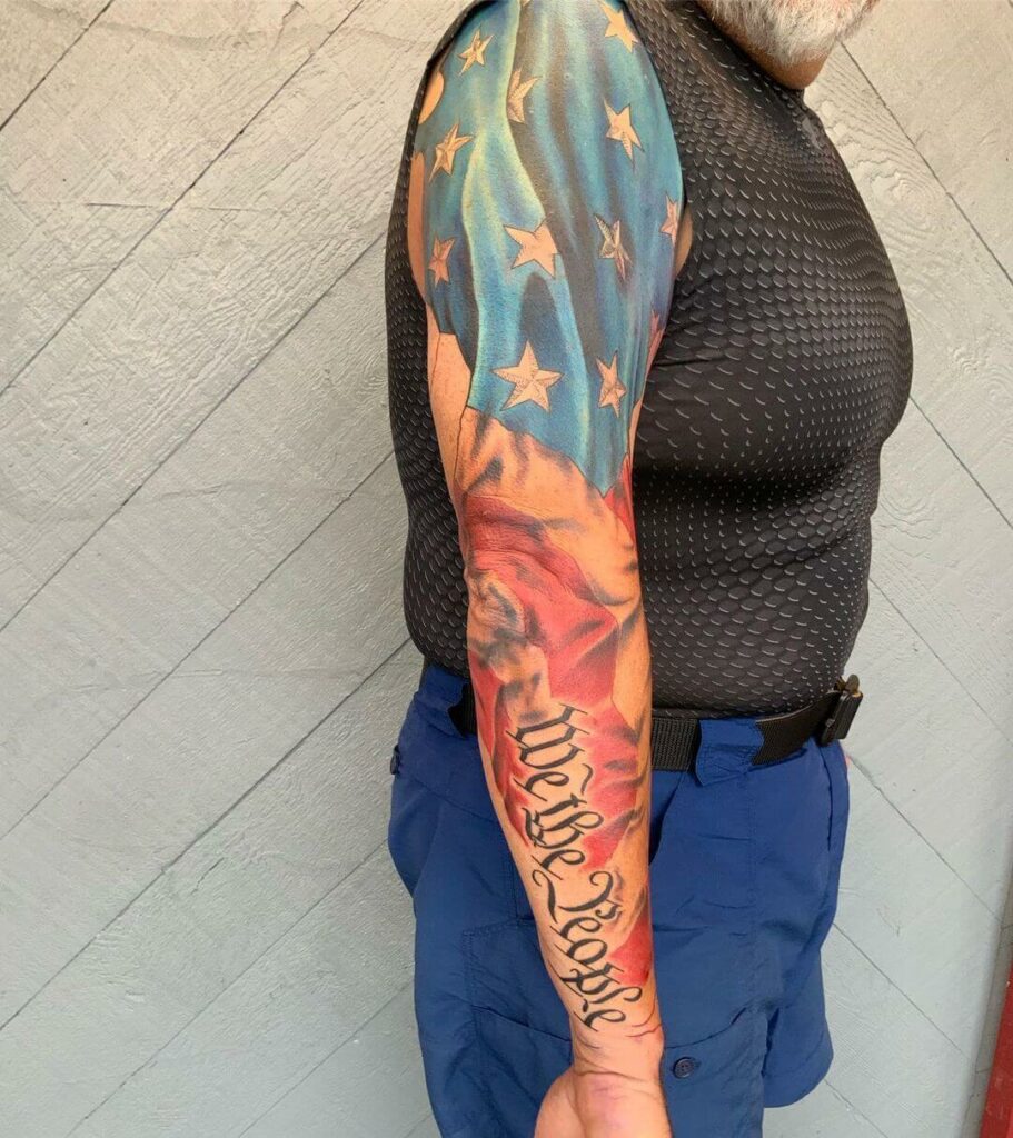 12+ American Flag Sleeve Tattoo Ideas To Inspire You! 18 The United People Of America Tattoo